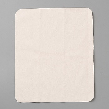 Suede Fiber Glasses Cleaning Cloth, Rectangle, Antique White, 180x150x0.2mm