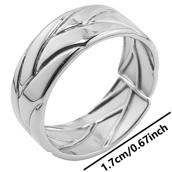 Stainless Steel Open Cuff Ring for Women, Simple Adjustable Ring, Stainless Steel Color