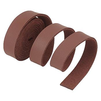 Flat PU Leather Cord, Leather Jewelry Cord, Jewelry DIY Making Material, Coconut Brown, 12mm