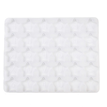 DIY Silicone Pendant Molds, Star, Resin Casting Molds, Clay Craft Mold Tools, White, 178x225x9mm, Hole: 2mm