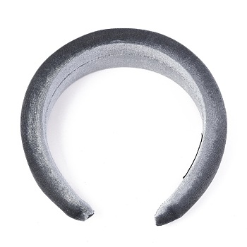 Flocking Cloth Sponge Thick Hairbands, for DIY Woman Hair Accessories , Gray, 14~42mm, Inner Diameter: 145x125mm