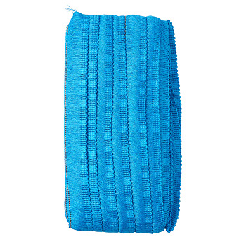 Polyester Ribbon, Fringe Lace Trim, Cornflower Blue, 7/8~1 inch(23~25mm), about 25m/card