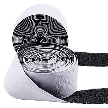 Adhesive Back Hook and Loop Tapes, Magic Taps with Nylon and Polyester, Black, 50x2mm, 5m/roll, 2rolls/set