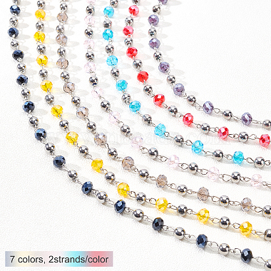 Olycraft Glas-Rondelle-Perlenketten für die Herstellung von Halsketten und Armbändern(AJEW-OC0001-80)-5