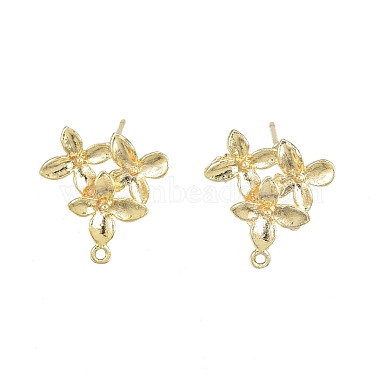 Brass Flower Stud Earring Findings(KK-N231-304)-2