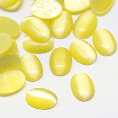 Yellow Oval Glass Cabochons