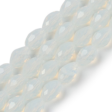 White Teardrop Glass Beads