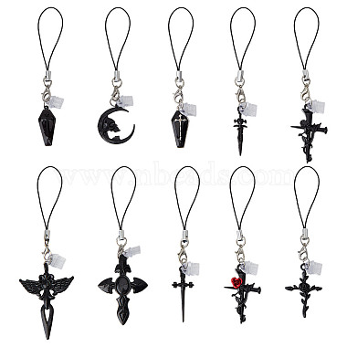 10Pcs Alloy Enamel Mobile Straps(HJEW-OC00034)-1