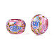 Flower Printed Transparent Acrylic Rondelle Beads(TACR-S160-01-E02)-3