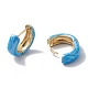 Серьги-кольца из латуни с эмалью для женщин(EJEW-A093-10G)-3