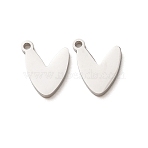 304 Stainless Steel Charms, Leaf Charms, Stainless Steel Color, 12x10x1.5mm, Hole: 1.3mm(SA-G606-02P)