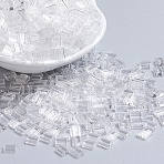 MIYUKI TILA Beads, Japanese Seed Beads, 2-Hole, (TL131) Crystal, 5x5x1.9mm, Hole: 0.8mm, about 118pcs/10g(X-SEED-J020-TL131)