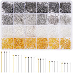 2400Pcs 24 Styles Brass Ball Head pins, Cadmium Free & Lead Free, Mixed Color, 14~30x0.5mm, 24 Gauge, Head: 2mm, 100pcs/style(KK-SP0002-41)