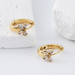 304 Stainless Steel Hoop Earrings for Women, Bowknot, Golden, 15mm(UL3278)