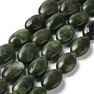 Natural Xinyi Jade/Chinese Southern Jade Beads Strands, Flat Oval, 17.5~18x12.5~13x6mm, Hole: 1.2mm, about 22pcs/strand, 15.55''(39.5cm)(G-L164-A-32)