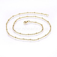 304 Stainless Steel Cable Chains Necklaces, Golden, 18.11 inch(46cm), 2mm(X-NJEW-P223-02G)