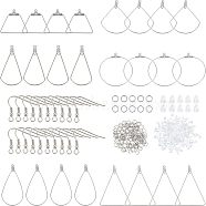 DIY Wire Wrap Drop Earring Making Kit, Including 304 Stainless Steel Earring Hooks & Wire Pendants, Plastic Ear Nuts, Stainless Steel Color, 268pcs/box(DIY-UN0002-96)