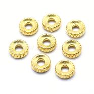 Brass Spacer Beads, Lead Free & Cadmium Free & Nickel Free, Rondelle/Wheel, Raw(Unplated), 7.5x2.5mm, Hole: 2.5mm(KK-A143-54C-RS)