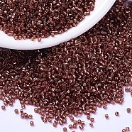MIYUKI Delica Beads, Cylinder, Japanese Seed Beads, 11/0, (DB2160) Duracoat Silver Lined Dyed Magenta, 1.3x1.6mm, Hole: 0.8mm, about 2000pcs/10g(X-SEED-J020-DB2160)