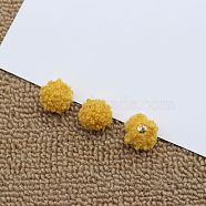 Fibre Pendants, with Golden Plated Alloy Finding, for DIY Jewelry, Earrings, Round, Yellow, 17~17.5x14.5mm, Hole: 1.5mm(DIY-TAC0007-45G)