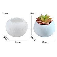 DIY Silicone Vase Molds, Resin Casting Molds, Clay Craft Mold Tools, Flat Round, White, 87x54mm(SIMO-P008-12)