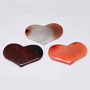 Natural Gemstone Big Pendants, Heart, 63~68x40~45x6~8mm, Hole: 2.5mm(G-G647-28)