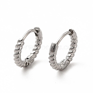 316 Stainless Steel Hoop Earrings for Women, Stainless Steel Color, 11x12.5x2mm, Pin: 0.8mm(EJEW-C004-16A-P)
