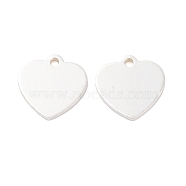 925 Sterling Silver Blank Heart Charms, Silver, 10x10x1mm, Hole: 1.2mm(STER-F057-03S-01)