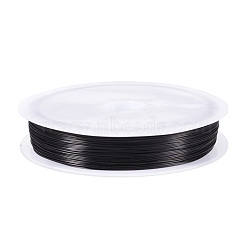 Copper Jewelry Wire, Round, Black, 26 Gauge, 0.4mm, about 124.67 Feet(38m)/Roll(CWIR-TAC0002-02B-01)