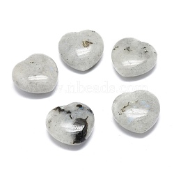 Natural Labradorite Heart Love Palm Worry Stone, Healing Crystal, 24~25x25x11~12mm(G-H268-F02-B)