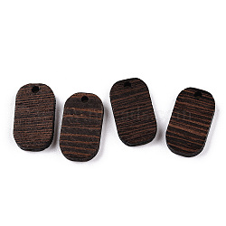 Natural Wenge Wood Pendants, Undyed, Oval Charms, Coconut Brown, 20.5x11.5x3.5mm, Hole: 2mm(WOOD-T023-71B-01)