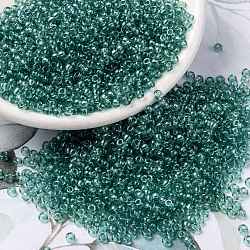 MIYUKI Round Rocailles Beads, Japanese Seed Beads, (RR2445) Transparent Sea Foam Luster, 8/0, 3mm, Hole: 1mm, about 422~455pcs/bottle, 10g/bottle(SEED-JP0009-RR2445)