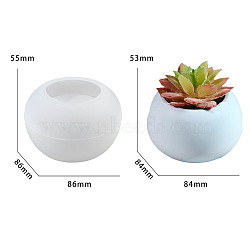 DIY Silicone Vase Molds, Resin Casting Molds, Clay Craft Mold Tools, Flat Round, White, 87x54mm(SIMO-P008-12)