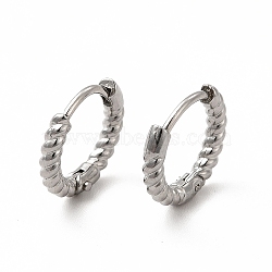 Non-Tarnish 316 Stainless Steel Hoop Earrings for Women, Stainless Steel Color, 11x12.5x2mm, Pin: 0.8mm(EJEW-C004-16A-P)