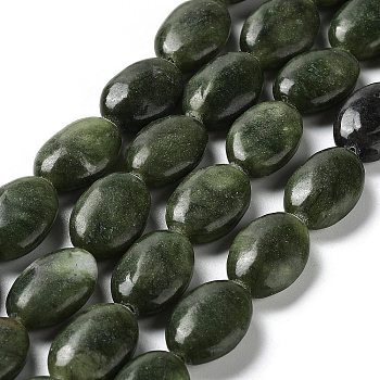 Natural Xinyi Jade/Chinese Southern Jade Beads Strands, Flat Oval, 17.5~18x12.5~13x6mm, Hole: 1.2mm, about 22pcs/strand, 15.55''(39.5cm)