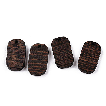 Natural Wenge Wood Pendants, Undyed, Oval Charms, Coconut Brown, 20.5x11.5x3.5mm, Hole: 2mm