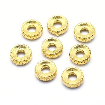 Brass Spacer Beads, Lead Free & Cadmium Free & Nickel Free, Rondelle/Wheel, Raw(Unplated), 7.5x2.5mm, Hole: 2.5mm