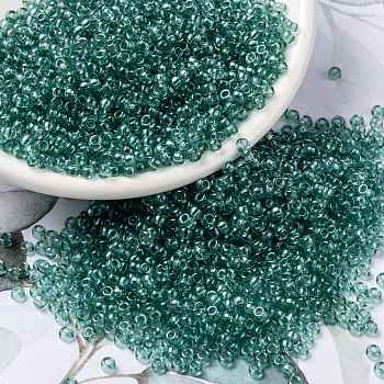 MIYUKI Round Rocailles Beads, Japanese Seed Beads, (RR2445) Transparent Sea Foam Luster, 8/0, 3mm, Hole: 1mm, about 422~455pcs/bottle, 10g/bottle