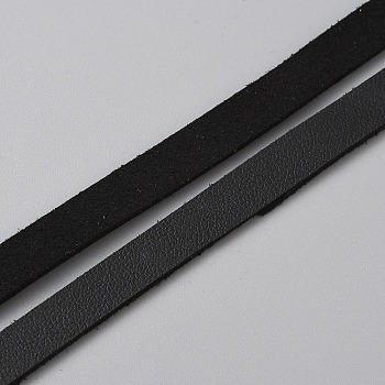 10M Flat Imitation Leather Cord, for Pillow Decor, Black, 8x1.6mm, about 10.94 Yards(10m)/Roll