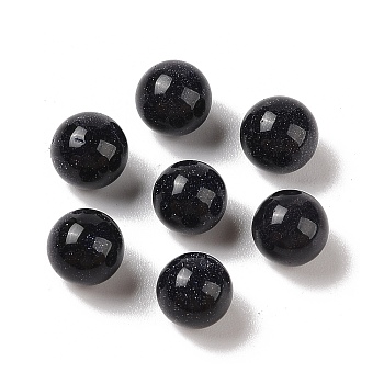 Synthetic Blue Goldstone No Hole Sphere Beads, Round, 10mm