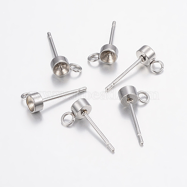 304 Stainless Steel Stud Earring Findings(STAS-E149-01P)-2