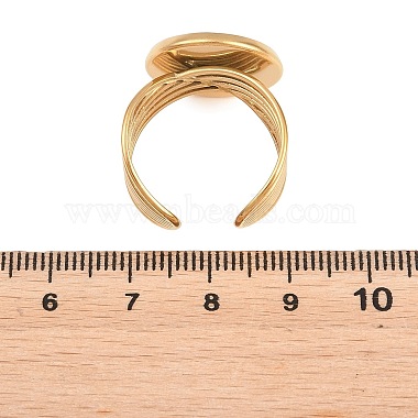 304 Stainless Steel Open Cuff Ring Components(STAS-F366-06E-G)-2