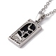Brass Knight of Cups Tarot Pendant Necklace with Clear Cubic Zirconia(NJEW-G095-02P)-1