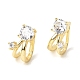 Brass Micro Pave Cubic Zirconia Cuff Earrings(CU-CBAE7DF-36G)-5