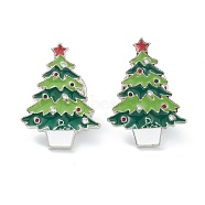 Christmas Themed Alloy Enamel Brooches, Enamel Pin, with Clutches, Christmas Tree, Colorful, 26x19x9.5mm, Pin: 1mm(JEWB-A001-06)