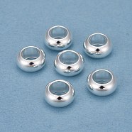 304 Stainless Steel Beads, Rondelle, Large Hole Beads, Silver, 10x5mm, Hole: 6mm(X-STAS-E436-10S)