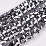 Non-magnetic Synthetic HematiteBeads Strands, Dumbbell, Platinum Plated, 9x7x3.5mm, Hole: 0.8mm, about 90pcs/strand, 15.7 inch(G-K037-16A)