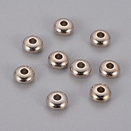 Platinum Brass Rondelle Spacer Beads, 6x3mm, Hole: 2mm(X-KK-E356-6mm-P)