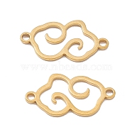 304 Stainless Steel Connector Charms, Hollow Cloud Links, Golden, 19x10x1mm, Hole: 1.4mm(STAS-A071-01G)