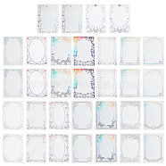 4 Bags 4 Styles PET Transparent Floral Frame Adhesive Decorative Stickers, Laser Waterproof Decals for DIY Album Scrapbook, Background Paper, Diary Decoration, White, 142x93x0.1mm, 8pcs/bag, 1 bag/style(DIY-OC0010-25)